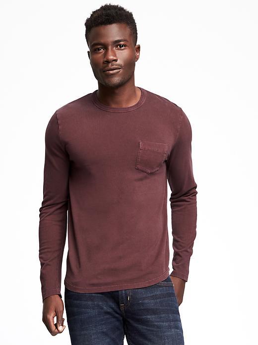Old Navy Garment Dyed Crew Neck Tee For Men - Raisin Arizona