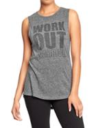 Old Navy Womens Active Graphic Muscle Tees - Carbon