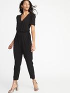Old Navy Womens Waist-defined Jumpsuit For Women Black Size Xs
