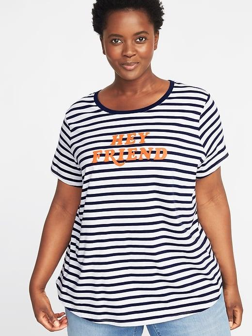 Old Navy Womens Graphic Everywear Plus-size Tee Hey Friend Size 2x