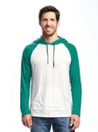 Old Navy Soft Wash Raglan Sleeve Pullover Hoodie For Men - Emerging Emerald