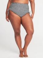 Old Navy Womens High-rise Smooth & Slim Plus-size Swim Bottoms Gingham Size 4x