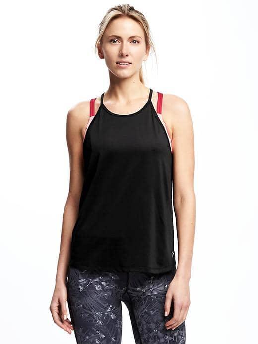 Old Navy Go Dry High Neck Swing Tank For Women - Blackjack