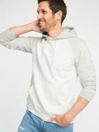 Old Navy Mens Color-blocked Pullover Raglan Hoodie For Men Light Heather Gray Size S