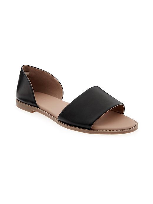 Old Navy Peep Toe Dorsay Flats For Women - Black