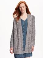 Old Navy Cable Knit Open Front Cardi For Women - Heather Grey