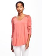 Old Navy Crochet Back Swing Top For Women - Coral Tropics