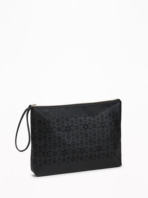 Old Navy Womens Laser-cut Clutch For Women Blackjack Size One Size