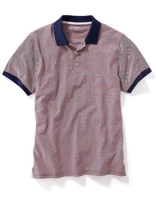 Old Navy Engineer Stripe Polo - Red Stripes