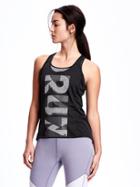 Old Navy Go Dry Cool Graphic Tank - Black