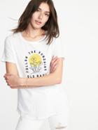 Old Navy Womens Everywear Graphic Crew-neck Tee For Women Follow The Sunshine Size L