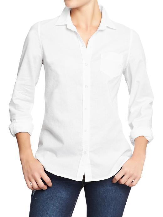 Old Navy Womens Oxford Shirts - Bright White