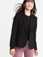 Old Navy Womens Ponte-knit Flocked-dot Blazer For Women Black Dots Size Xs