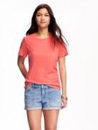 Old Navy Relaxed Crew Neck Tee For Women - Coral Tropics