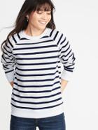 Old Navy Womens Relaxed French Terry Sweatshirt For Women Navy Stripe Size L