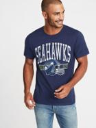Old Navy Mens Nfl Team-graphic Slub-knit Tee For Men Seahawks Size M