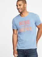 Old Navy Mens Garment-dyed Graphic Tee For Men Rise And Shine Size L