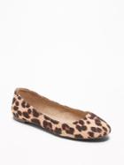 Old Navy Womens Sueded Ballet Flats For Women Big Leopard Size 6 1/2