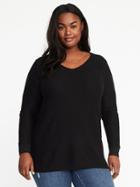 Old Navy Womens Relaxed Plus-size Textured Tunic Black Size 1x