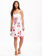 Old Navy Swing Dress For Women - Red & White Floral