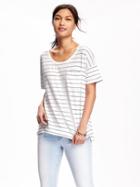 Old Navy Boyfriend Pocket Tee For Women - Black/white Stripe