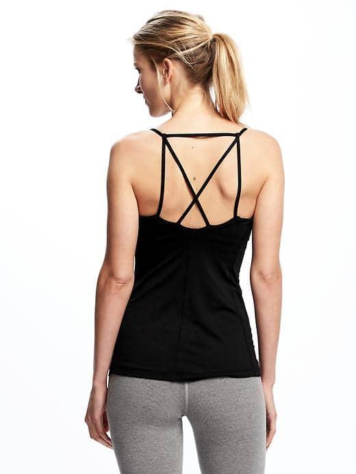 Old Navy Go Dry Strappy Racerback Tank For Women - Blackjack