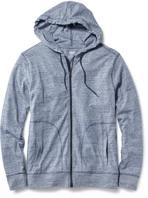 Old Navy Heathered Jersey Hoodie For Men - Medium Blue Heather