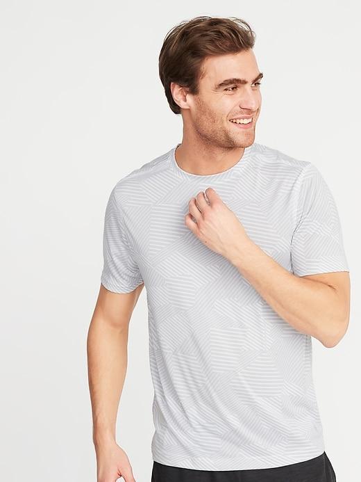 Go-dry Eco Geometric-print Performance Tee For Men