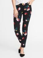 Old Navy Womens Mid-rise Pixie Ankle Pants For Women White Floral Size 2