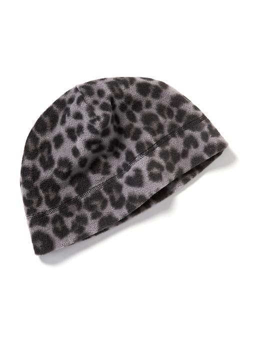 Old Navy Performance Fleece Beanie For Women - Gray Leopard