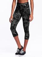 Old Navy Womens High Rise Compression Capris Size L - O.n. New Black Floral