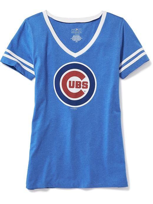 Old Navy Mlb Team Graphic V Neck Tee For Women - Chicago Cubs