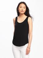 Old Navy Womens Luxe Curved-hem Tank For Women Black Size Xs