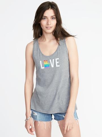Old Navy Womens Relaxed Pride-graphic Tank For Women Love Size M