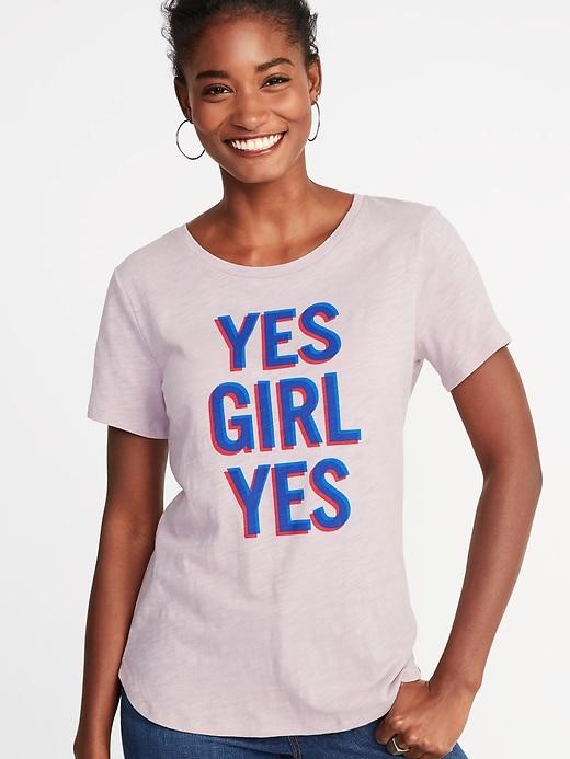 Old Navy Womens Everywear Graphic Slub-knit Tee For Women Plum Tonic Size Xs