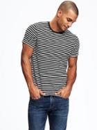 Old Navy Soft Washed Striped Crew Neck Tee For Men - Blackjack