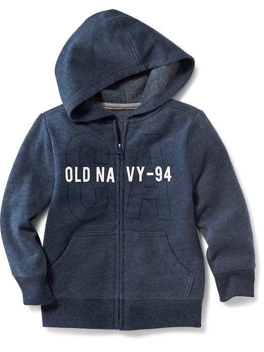 Old Navy Logo Zip Front Fleece Hoodie - Ink Blue