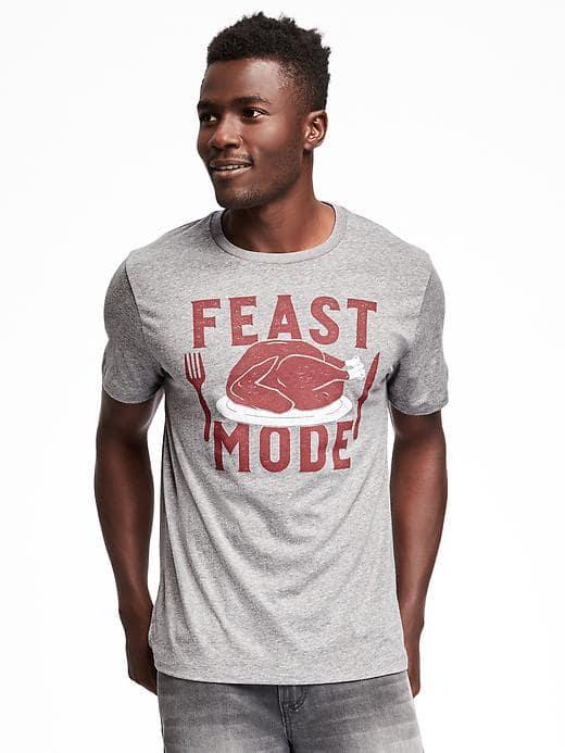 Old Navy Graphic Crew Neck Tee For Men - Heather Gray
