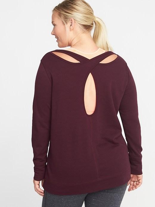 Old Navy Womens Relaxed Plus-size Keyhole-back Sweatshirt Sumptuous Purple Size 4x