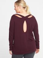 Old Navy Womens Relaxed Plus-size Keyhole-back Sweatshirt Sumptuous Purple Size 4x