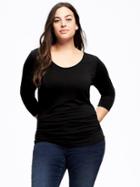 Old Navy Fitted Ballet Scoop Neck Plus - Black