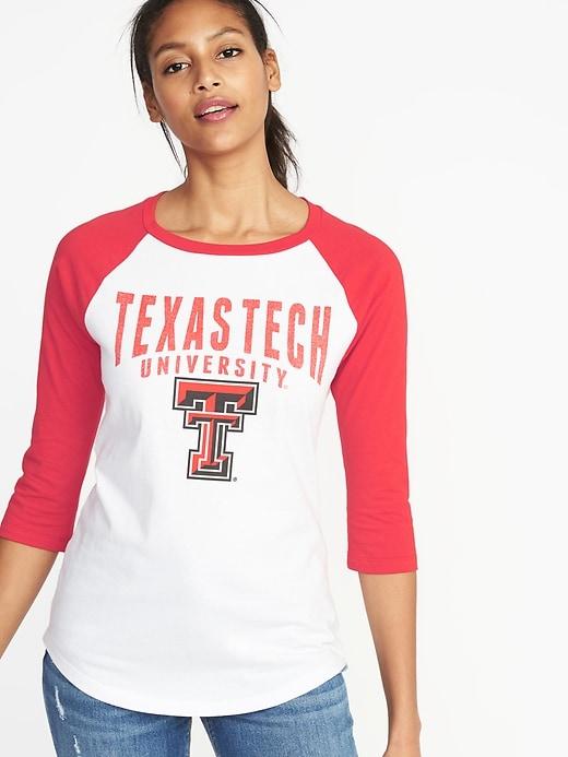 Old Navy Womens College-team 3/4-length Raglan Tee For Women Texas Tech Size S