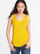 Old Navy Womens Everywear Slub-knit Tank For Women Squash Size L