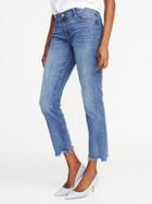Old Navy Womens Eco-friendly Boyfriend Straight Raw-hem Jeans For Women Forever In Blue Size 8