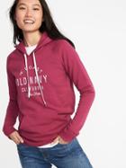 Old Navy Womens Relaxed Logo-graphic Pullover Hoodie For Women Boysenberry Juice Size Xs