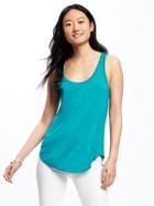 Old Navy Relaxed Curved Hem Scoop Neck Tank For Women - Teal We Meet