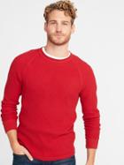 Old Navy Mens Chunky Textured Thermal-knit Tee For Men Robbie Red Size Xs