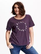 Old Navy Graphic Print Boyfriend Plus Size Tee Size 1x Plus - Ready For This Jelly