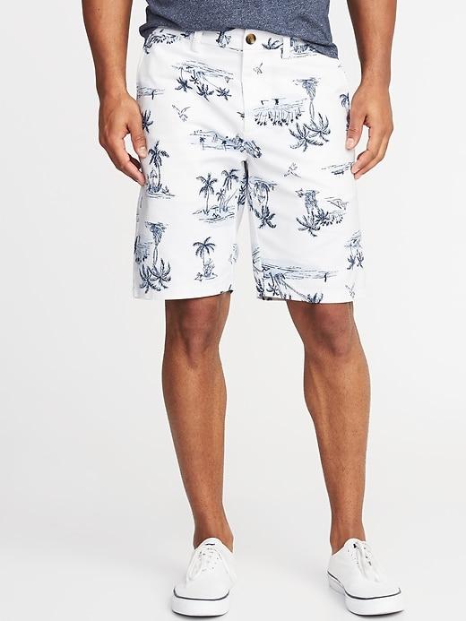 Old Navy Mens Slim Ultimate Built-in Flex Shorts For Men (10) White Scenic Size 40w