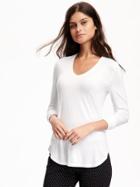 Old Navy V Neck Layering Tee For Women - Cream